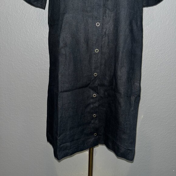 CONSCIOUS CLOTHING REVOLUTION SHIRT DRESS - BLACK - MADE IN MICHIGAN - LINEN - S - Picture 5 of 10